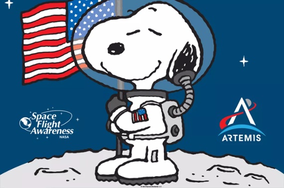 Snoopy is 'home again' on revived NASA poster promoting Artemis I mission success