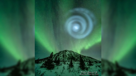 Giant, perfect spiral seen above Alaska