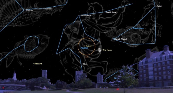 See the moon snuggle up to Saturn this week