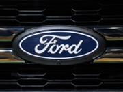 A Ford emblem on a 2026 Ford F-150 pickup truck during the 2026 New York International Auto Show (NYIAS) in New York, US, on Wednesday, April 1, 2026. The event, which first opened in November 1900, is North America's oldest and largest attended auto show. Photographer: Bing Guan/Bloomberg via Getty Images