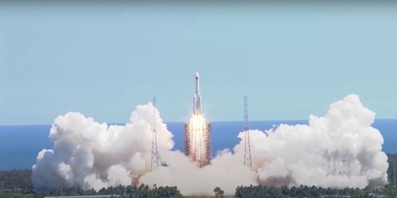 See China's huge uncontrolled rocket debris fall from space in fiery skywatcher videos