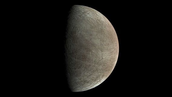 Europa's buried ocean may alter rotation of its icy shell