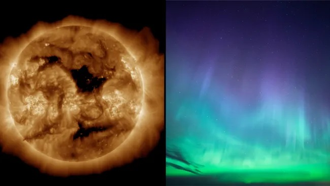 Supercharged auroras possible from sun's colossal 'hole'