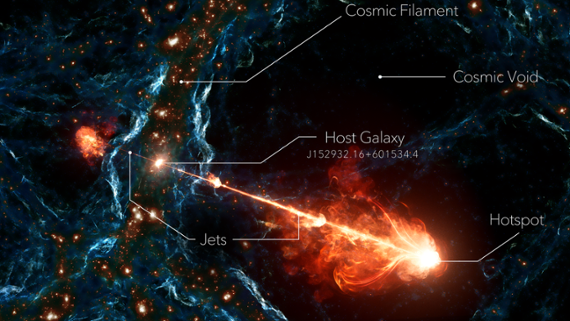 Black hole blasts largest jet ever seen