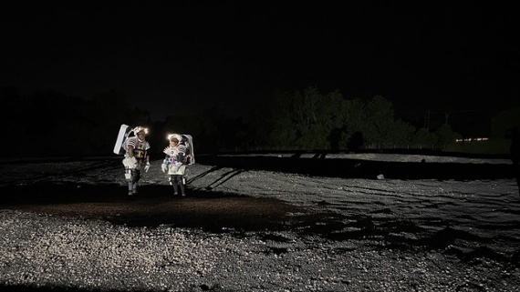 Astronaut walks on the 'moon' to get ready for Artemis