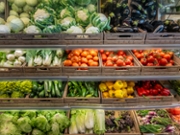 Produce in a grocery store.