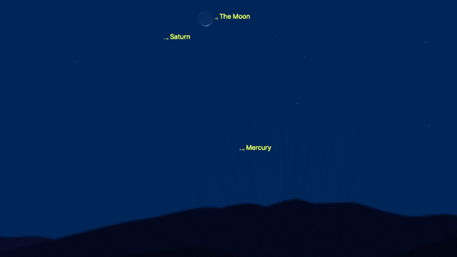 Night sky tonight: The crescent moon with Saturn