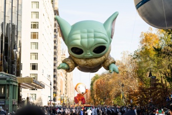 Baby Yoda invades Macy's Thanksgiving Day Parade with an astronaut, Snoopy and Stormtroopers