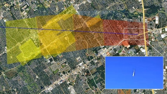 a map of an urban area with a yellow rectangle overlaid on it