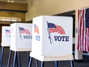 Voting Booths set up in rows on Election Day