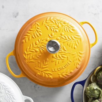 Grid 1, WILLIAM SONOMA, Le Creuset Olive Branch Braiser, $310