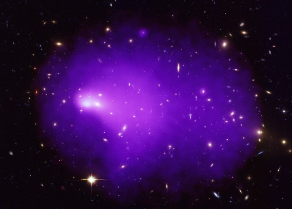 Giant galaxy cluster collision triggers vast shock wave