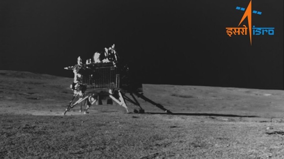 Chandrayaan-3 moon rover snaps photo of its lander