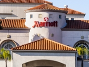 Nov 2, 2019 San Mateo / CA / USA - Exterior view of San Francisco Airport Marriott hotel