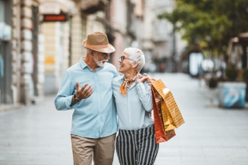 Retired couple shopping