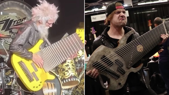 The 17-string bass Elwood Francis played during a ZZ Top show was a cheap Chinese knockoff of Jared Dines' 18-string Ormsby