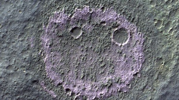 Scientists spot ancient 'smiley face' on Mars