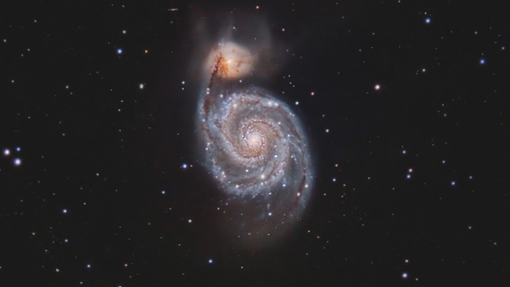 Gaze into the mesmerizing Whirlpool Galaxy tonight