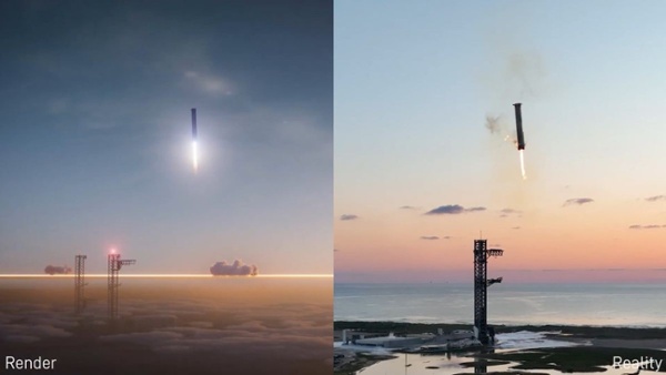 SpaceX's Starship booster catch looked just like the render