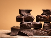 Heap of broken pieces of chocolate