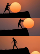 Photographer uses the sun as his backdrop
