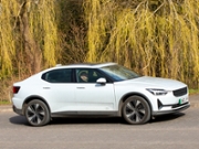 Milton Keynes,UK - Mar. 16th 2025:  2023 Polestar 2 plus electric  car driving on a British road.