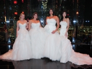 NEW YORK, NEW YORK - APRIL 06: Models pose during the Vera Wang Bride and David's Bridal New York Bridal Fashion Week presentation at Summit One Vanderbilt on April 06, 2026 in New York City. (Photo by Craig Barritt/Getty Images for David's Bridal)