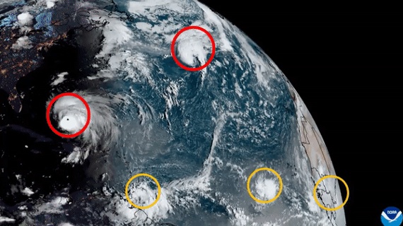 Satellites track 5 storms as Atlantic hurricane season heats up
