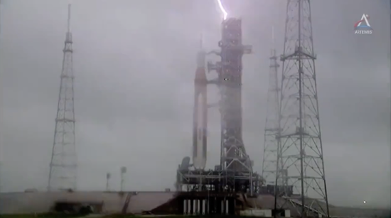 Lightning strikes NASA's Artemis 1 moon megarocket launch pad