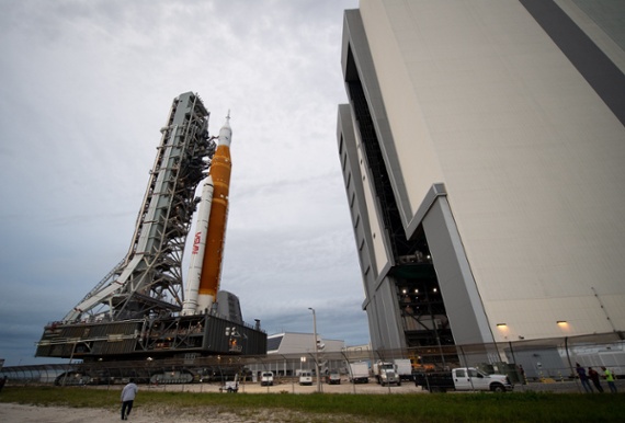 NASA rolls Artemis 1 moon rocket off the launch pad to shelter from Hurricane Ian