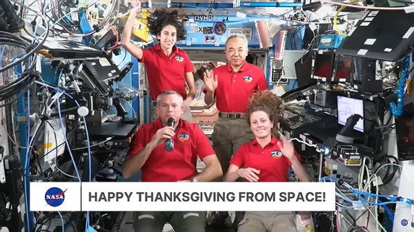Astronauts celebrate Thanksgiving in space!