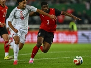 Austria's defender #03 Kevin Danso (R9 and Tunisia's forward #18 Rayan Elloumi vie for the ball during the friendly football match between Austria and Tunisia in Vienna, Austria on June 1, 2026 ahead of the 2026 FIFA World Cup football tournament. (Photo by Joe Klamar / AFP via Getty Images)