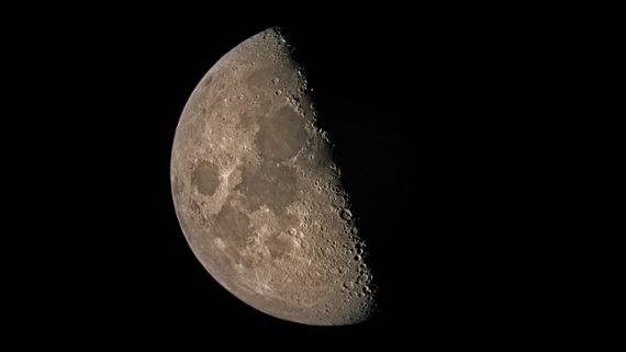 Don't miss the half-lit third quarter moon today