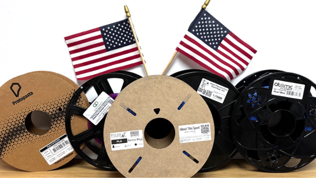 American 3D Printer filament companies raise the flag, not the price