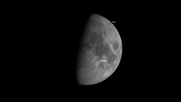 Thursday, Aug. 20: Find a vast impact crater scarring the waxing moon