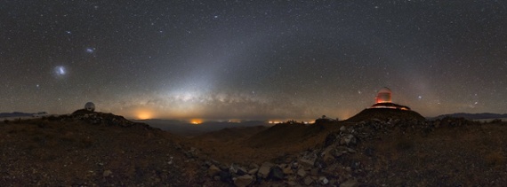 Milky Way sparkles with telescopes in Atacama Desert in photo