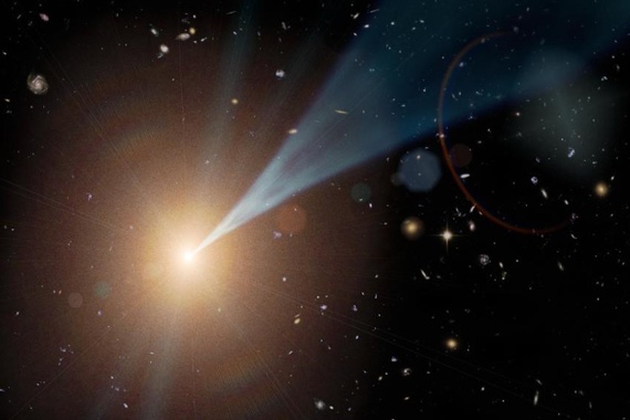 Astronomers see black hole jet change direction for 1st time