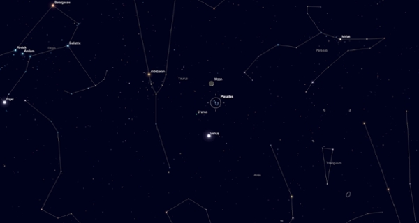 Sunday, April 19: Moon meets the Pleiades 