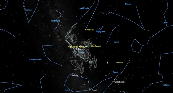 Monday, Jan. 12: Watch Algol brighten