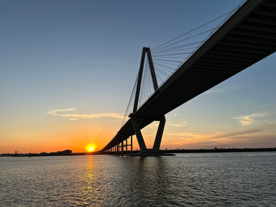 Sunset at the Cooper River Bridge in Charleston, S.C.