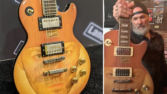 Watch Fred Durst meet the Durst Burst, a Les Paul plastered with his own face