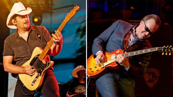 Watch Joe Bonamassa and Brad Paisley exchange blues and country licks in this fiery onstage guitar duel for Nashville’s 4th of July celebrations