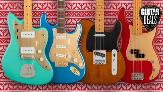 On the first day of Christmas, Fender gave to me, 30% off the Squier 40th Anniversary Jazzmaster, Strat, Tele, Jazz, and P-Basses