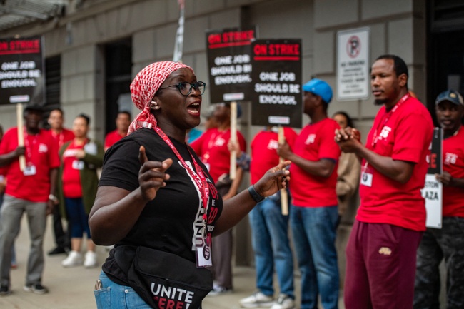 Hotel housekeepers strike over pay, working conditions