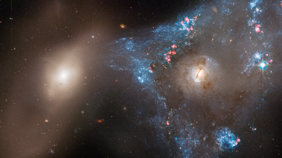 Hubble telescope spots a 'Space Triangle' galaxy crash spawning new stars