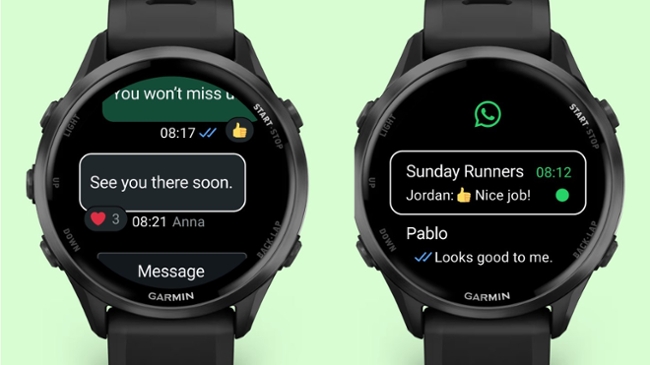 WhatsApp on a Garmin watch