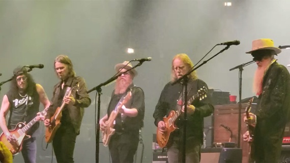 3 Les Pauls, 2 vocalists, and 1 broken string: Watch Slash, Billy Gibbons, and Warren Haynes trade solos in a star-studded reprisal of Lynyrd Skynyrd’s Simple Man at Haynes' Christmas Jam