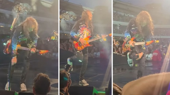 Kirk Hammett recently injured his knee onstage playing Master Of Puppets – but came back in time for the solo