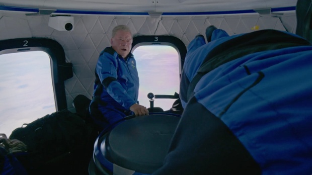 Watch William Shatner gaze at Earth from space in awe during Blue Origin's launch (video)