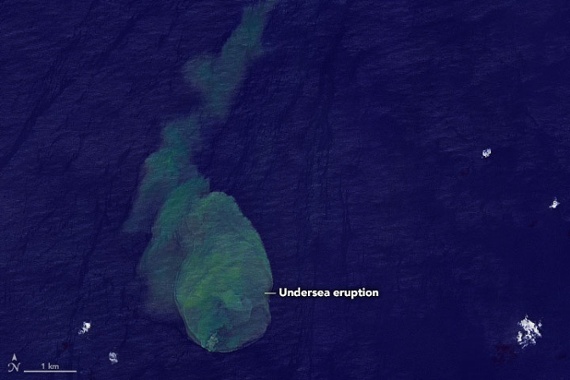 'Sharkcano' undersea volcano eruption spotted from space in satellite photo